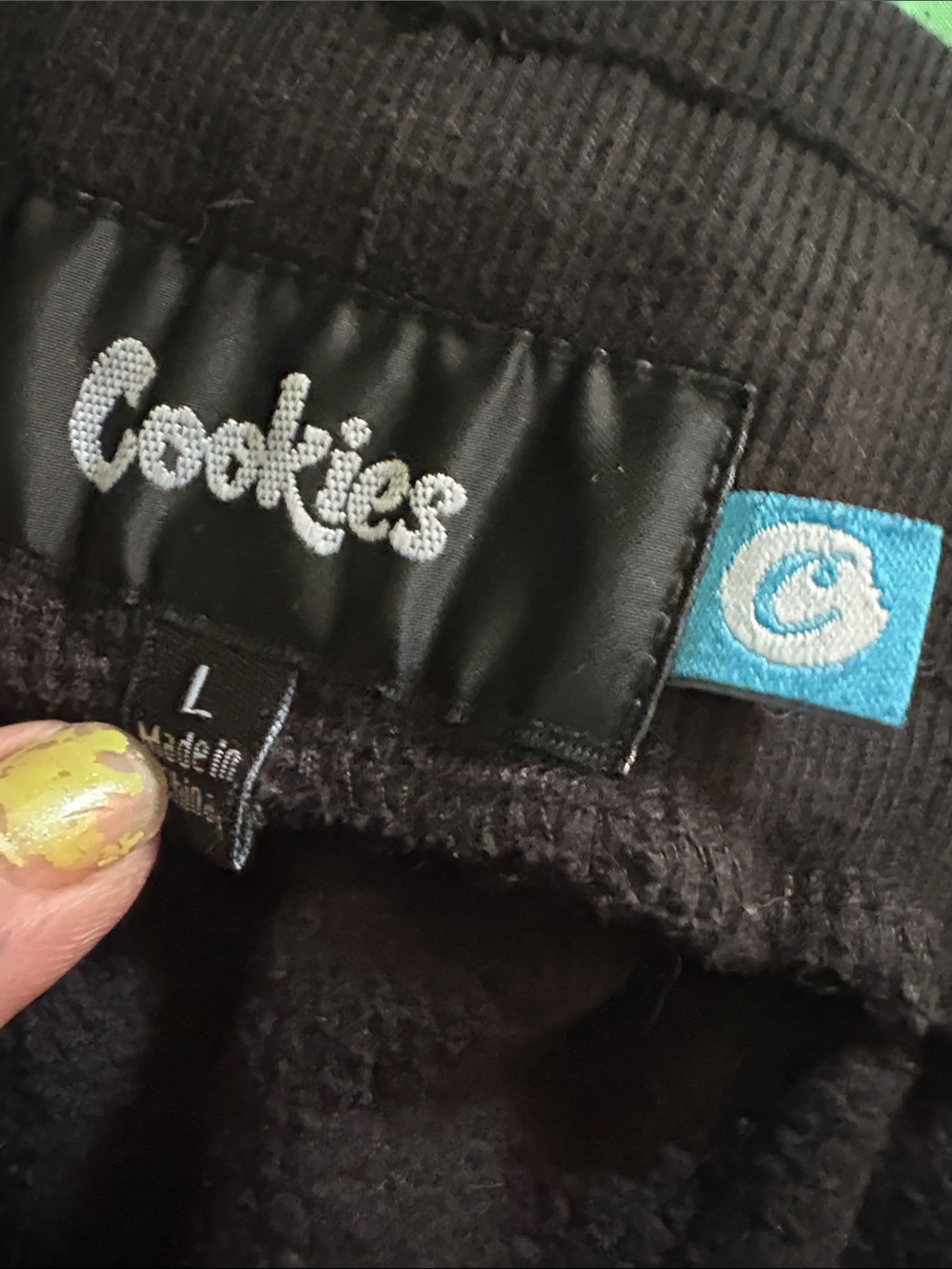 Uni sex cookies Black Jogger Sweatpants Orange Camo zipper pocket - large - Picture 2 of 8